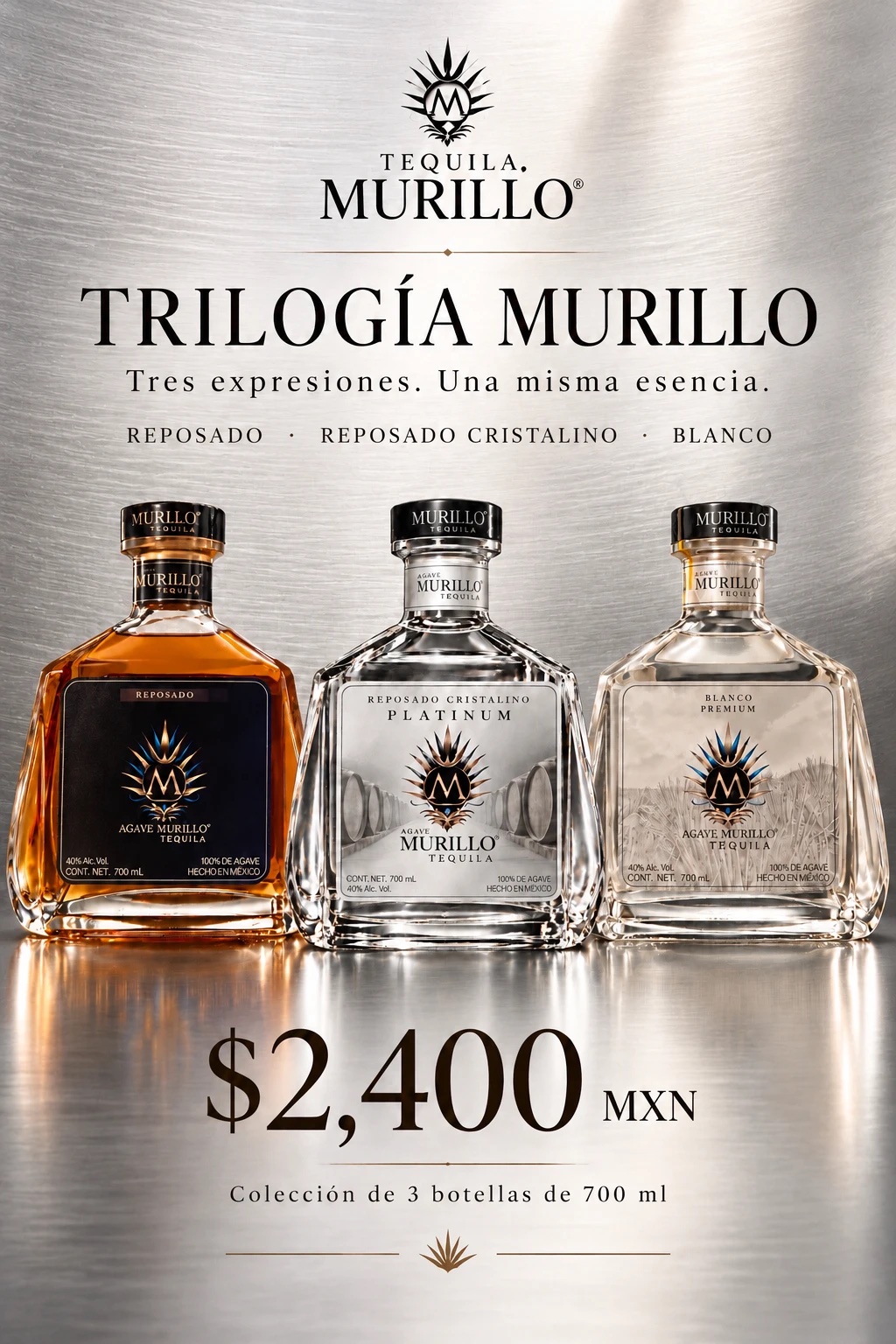 Trilogía Murillo: colección de tres botellas por $2,400